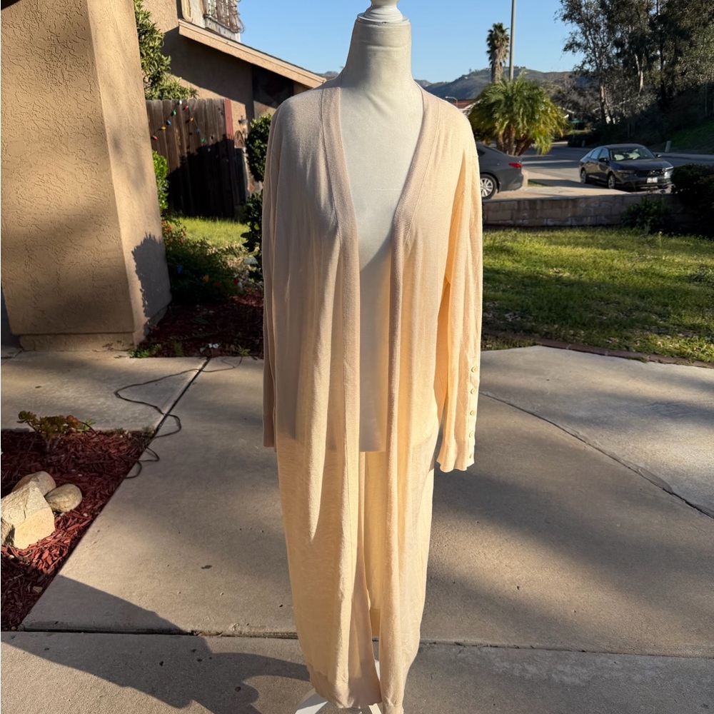 Zara Women's Elegant Cream long cardigan